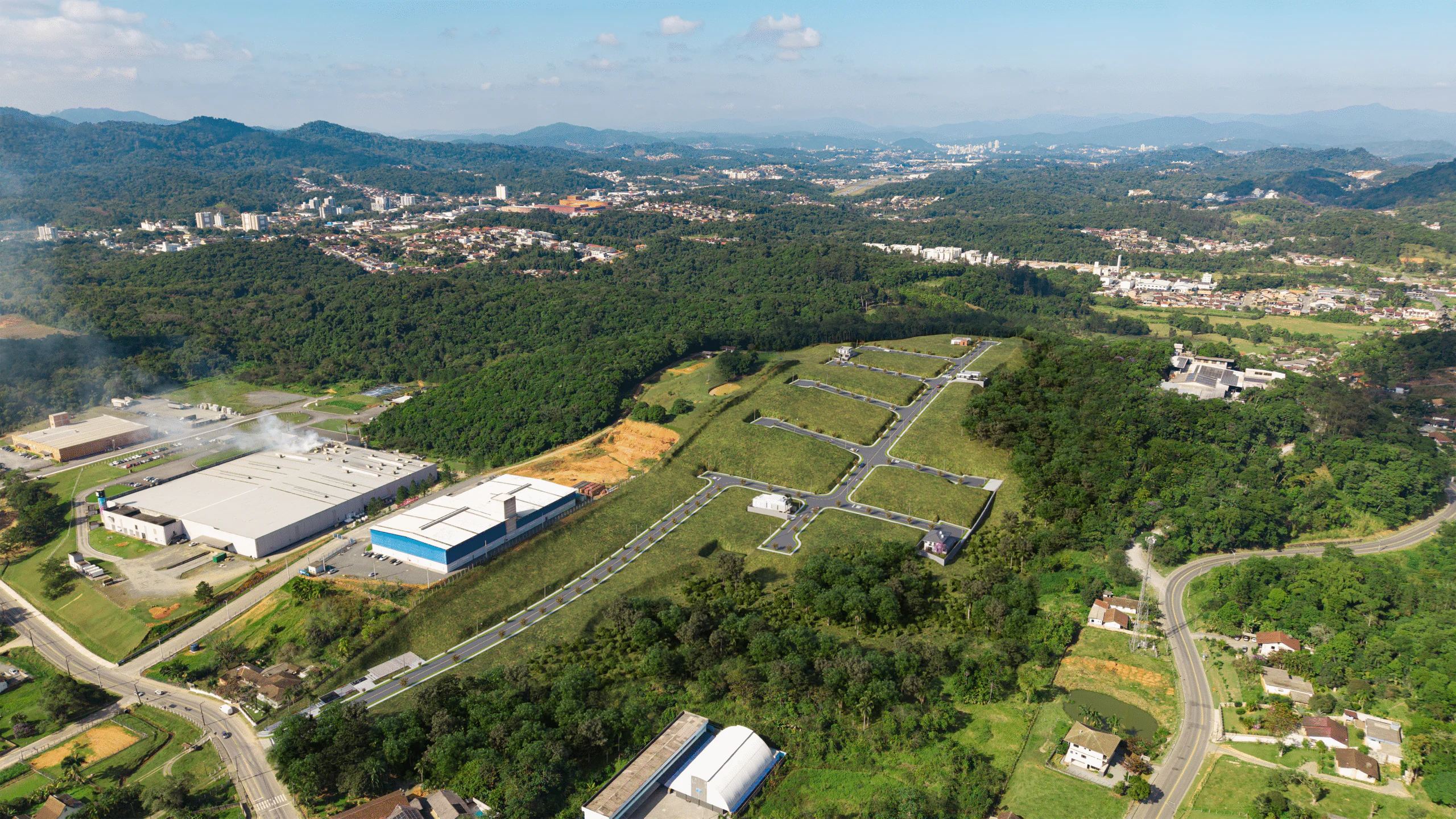 Localização aérea do Alfablu 63 na Itoupava Central